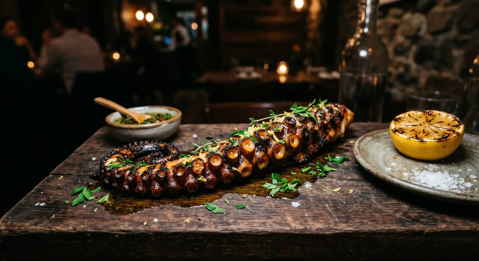Missä syödä grillattua mustekalaa Mijas Costalla: PAUZA-tyyliin